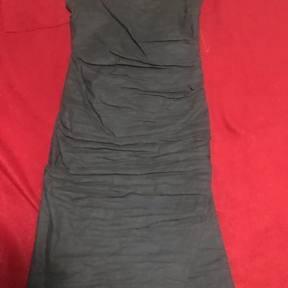 Nicole Miller Navy Ruched Dress